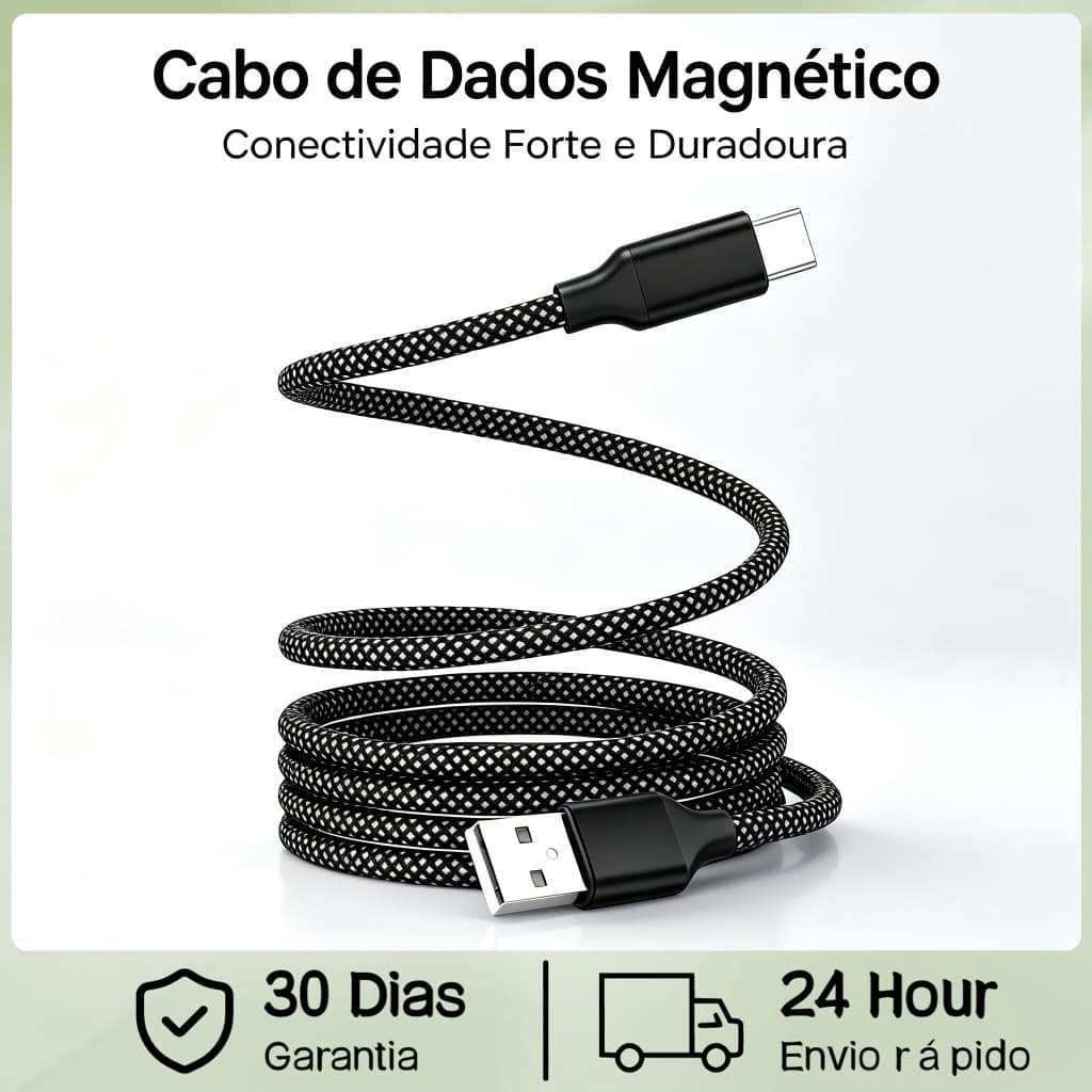 Basemo Cabo De Dados Magnetic Suction Wire de Carregamento Rápido C Lightning 65W