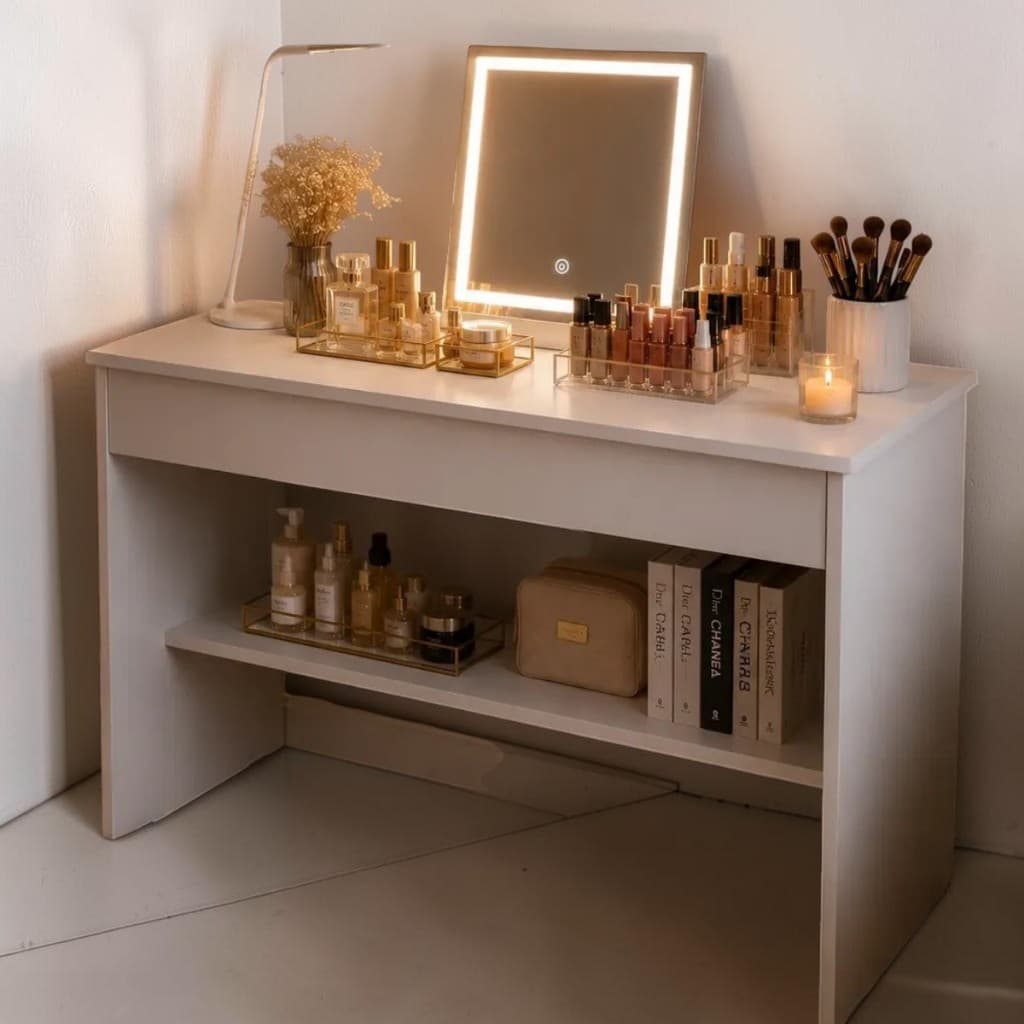 Penteadeira para Maquiagem com Nicho Organizador Camarim Quarto Moderna Para Quarto Multuso