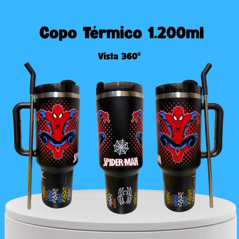 🕷️ COPO TÉRMICO HOMEM-ARANHA 1.200ML 🕷️ 🔥 Personalizado | Premium | Alta Qualidade 🔥