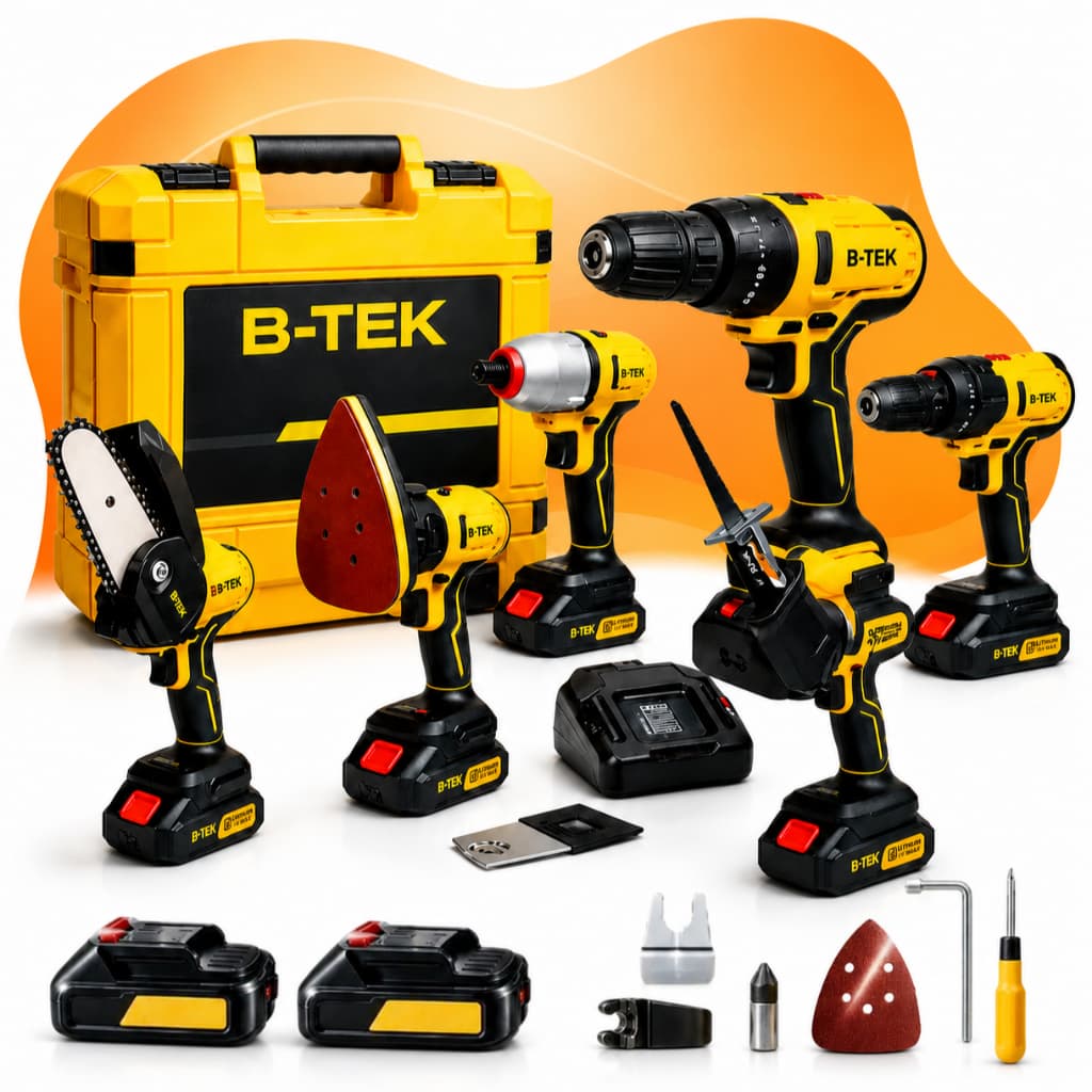 Kit De Ferramenta 8 Em 1 Multifuncional 48v Motor Brushless Parafusadeira Serra Lixadeira Dz58 Com Caixa Organizadora
