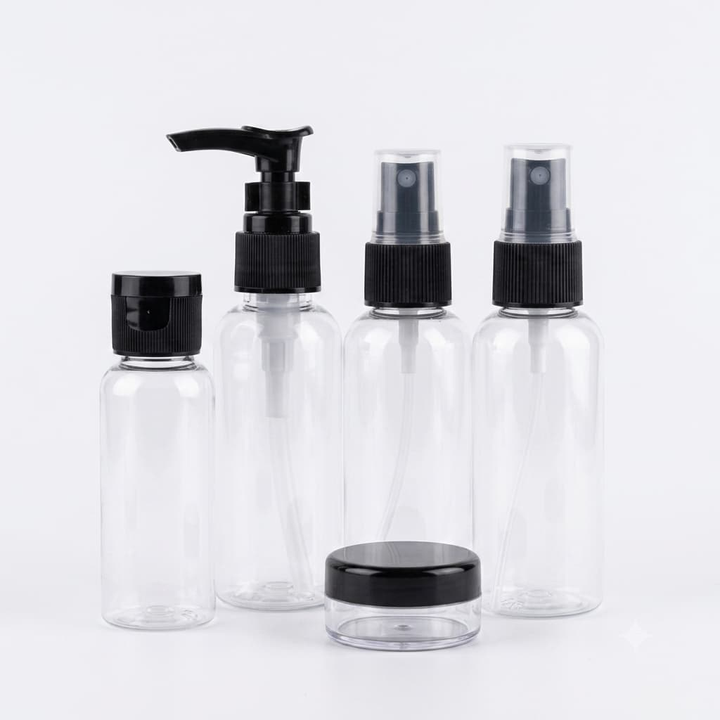 Frascos Viagem Kit Higiene 5 Pecas Organizador Shampoo Condicionador Mala Bordo