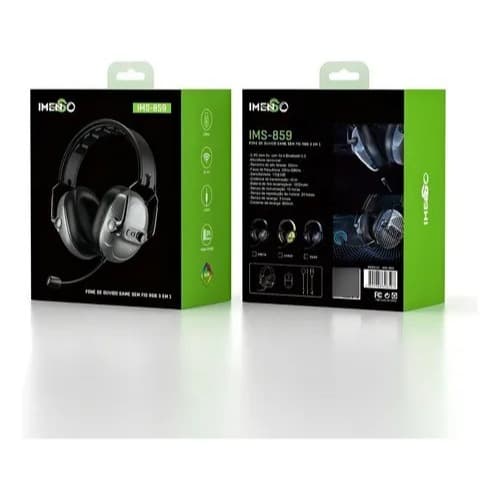 Headset Gamer Bluetooth Imenso IMS-859 RGB — 20h de Bateria Microfone Removível Som HiFi