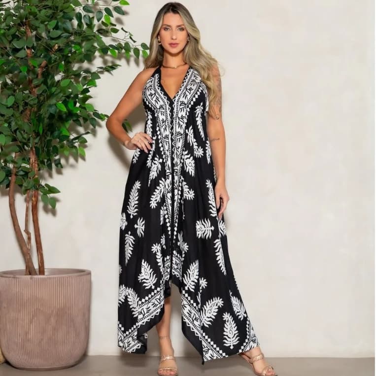 Vestido Indiano Feminino Lenço De Ponta Costa Nua