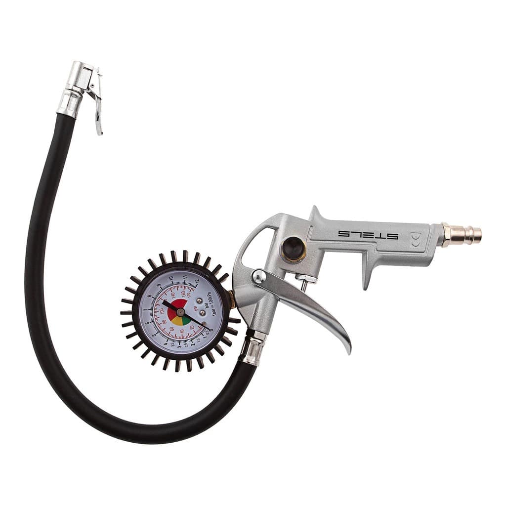 Calibrador pneumatico manual para pneus encaixe rosca 1/4