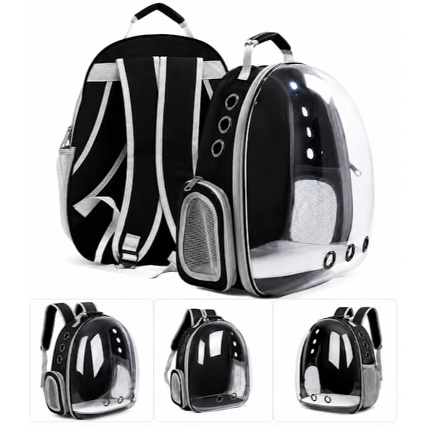 Mochila De Transporte Pet Visão 360 Panoramica Gato Cão Dog  3 Cores MB13071