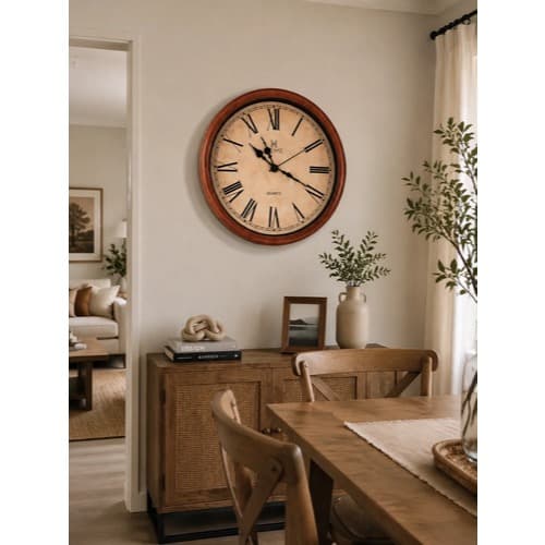 Relógio De Parede Analógico Vintage Londres Com Moldura 50cm