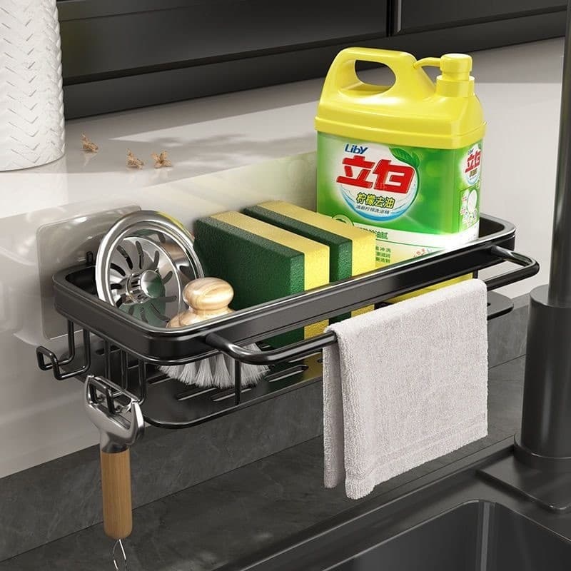 Kit 1 2 ou 3 Organizador Cozinha Detergente Banheiro Prateleira Suspensa Alumínio Shampoo Pano de prato