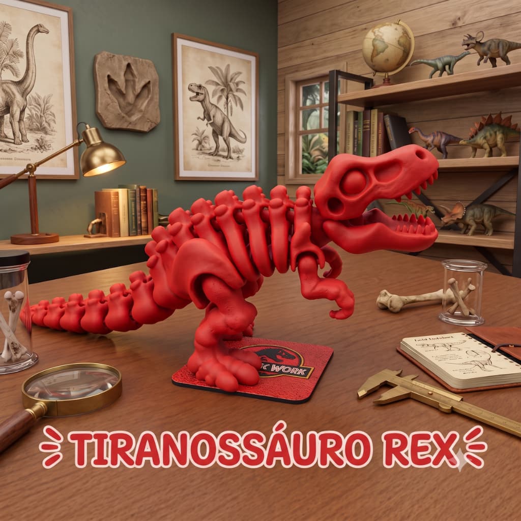Dinossauro Articulado Esqueleto 3D Sensorial Antiestresse Coleção 6 Modelos Pronta Entrega