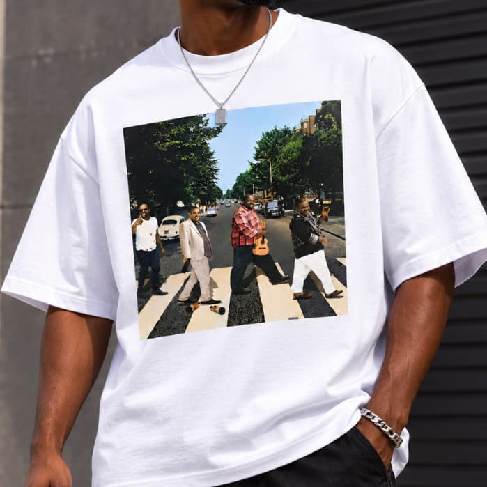 Camiseta Oversized Abbey Road Paródia Samba Pagode Streetwear