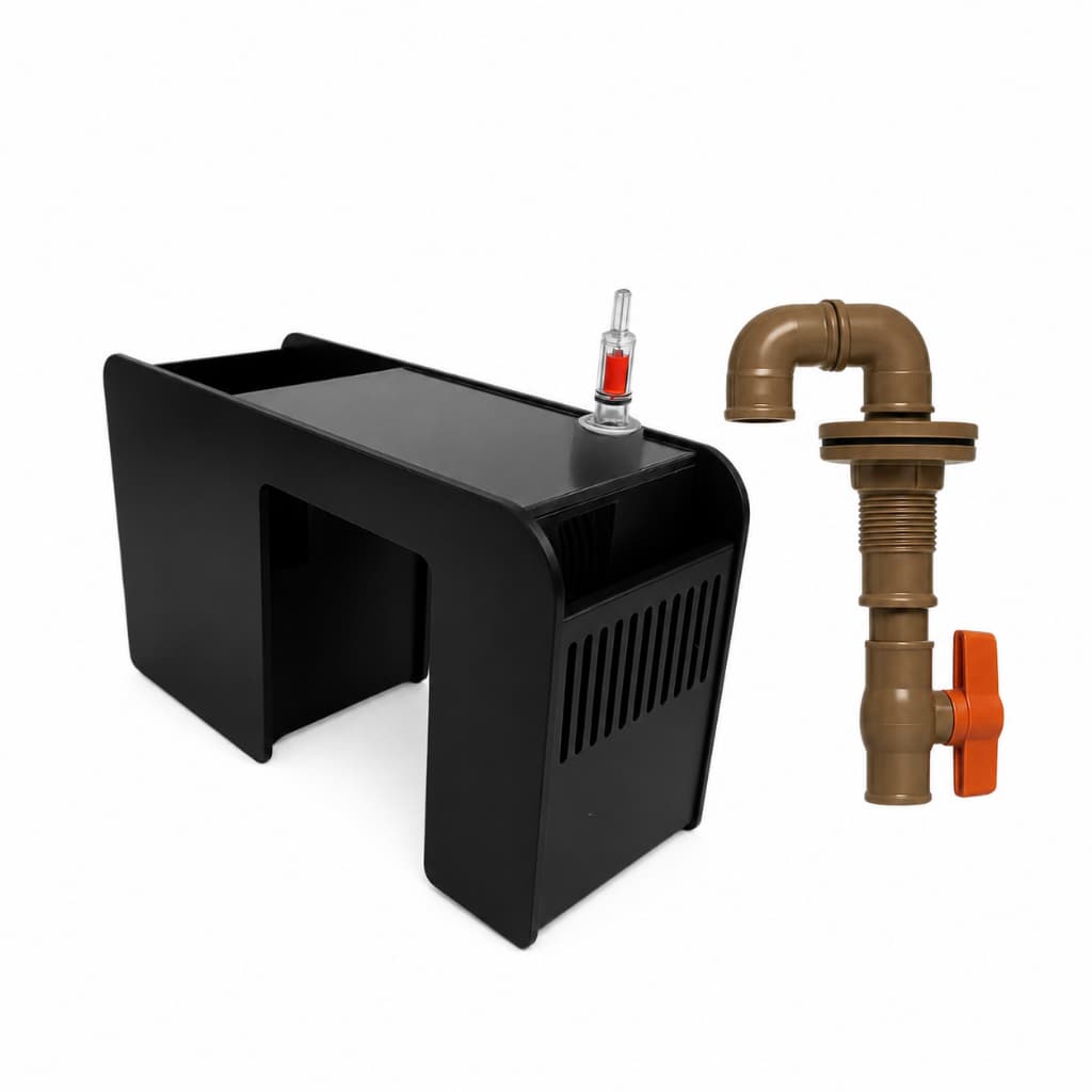 Overflow Box T15 para Aquário 1500L/h T100 com Kit Hidráulico 25mm para Sump sem Furar o Vidro