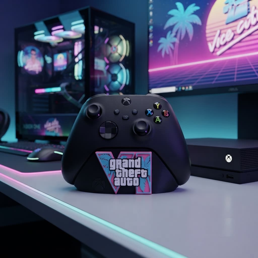 Suporte Para Controle Xbox Series X e S Tema GTA VI - Decoração Setup Gamer / Alta Qualidade