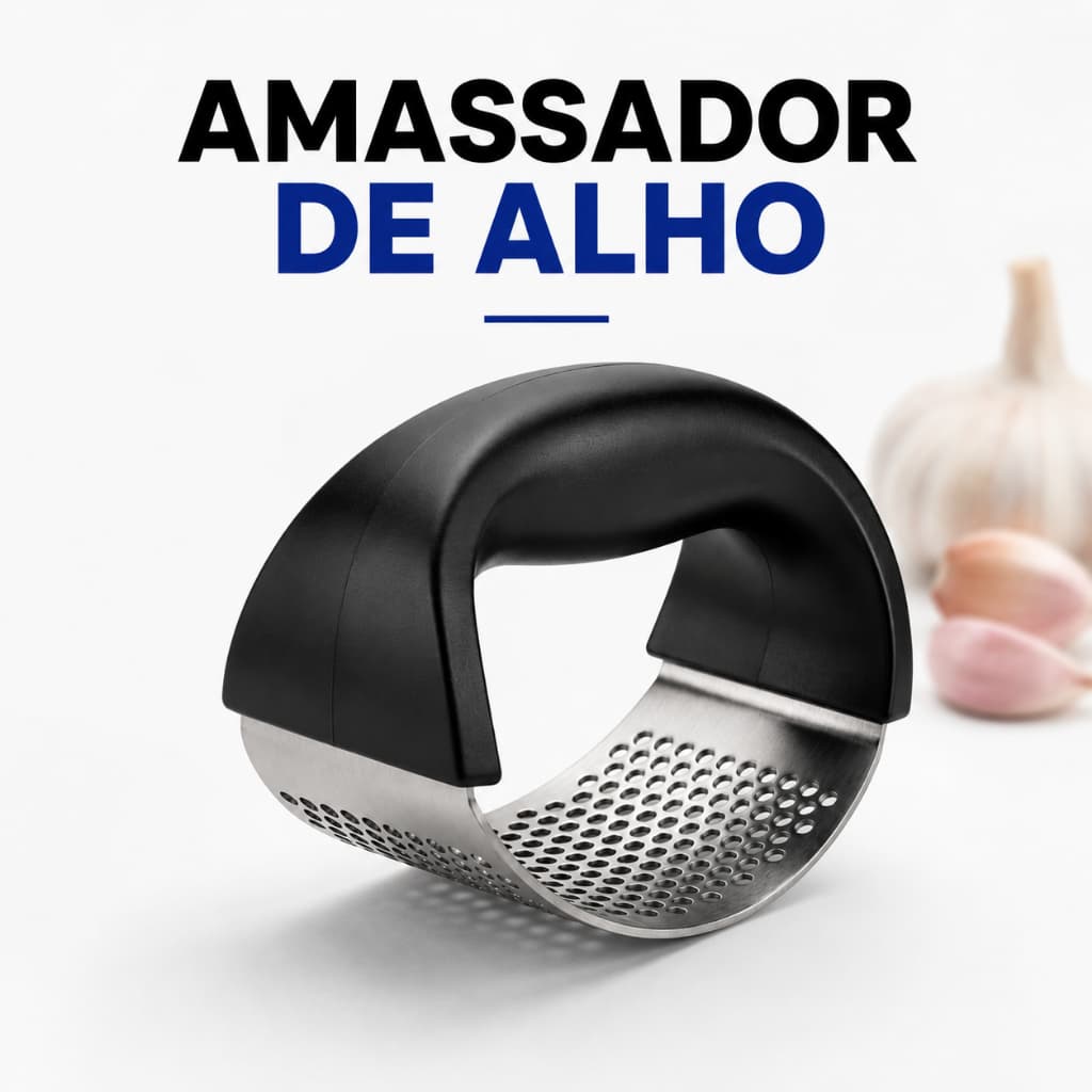 Amassador de Alho Inox Espremedor de Cozinha Profissional Fácil de usar