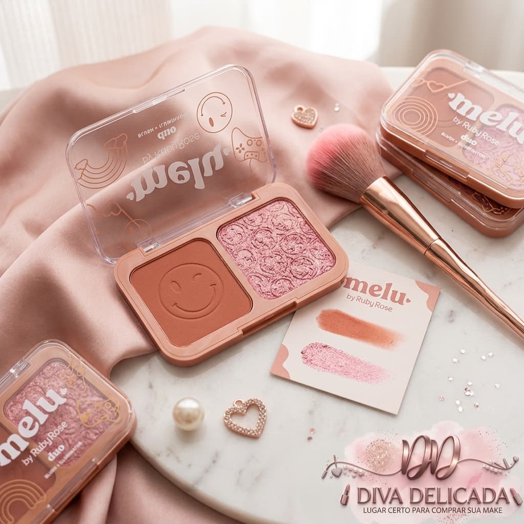 Duo Blush + Iluminador Melu by Ruby Rose