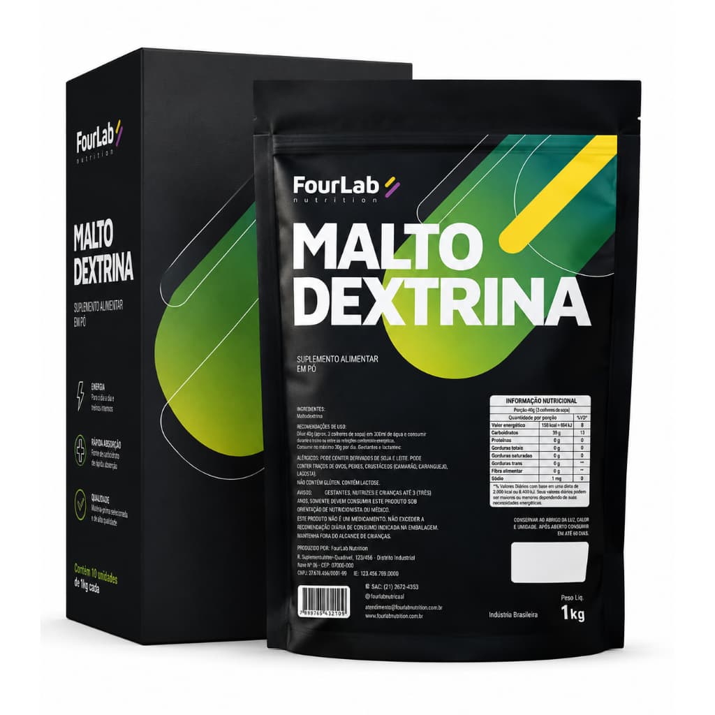 Maltodextrina Fourlab pote de 1 kg alto rendimento - Energia para treinos intensos