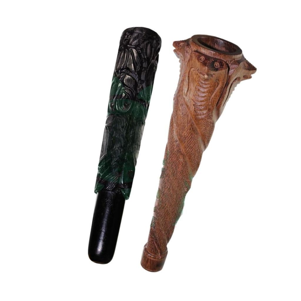 Chillum Indiano de Madeira, Ritualistico Hindú, Ritual Sadhu da India Hinduísmo Instrumento Espiritual Utensilio Sagrado