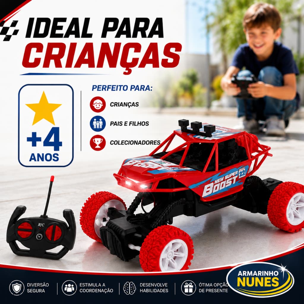 Carrinho Controle Remoto Off Road Rally Speed Escala 1:20 Infantil Rally Speed 27MHz