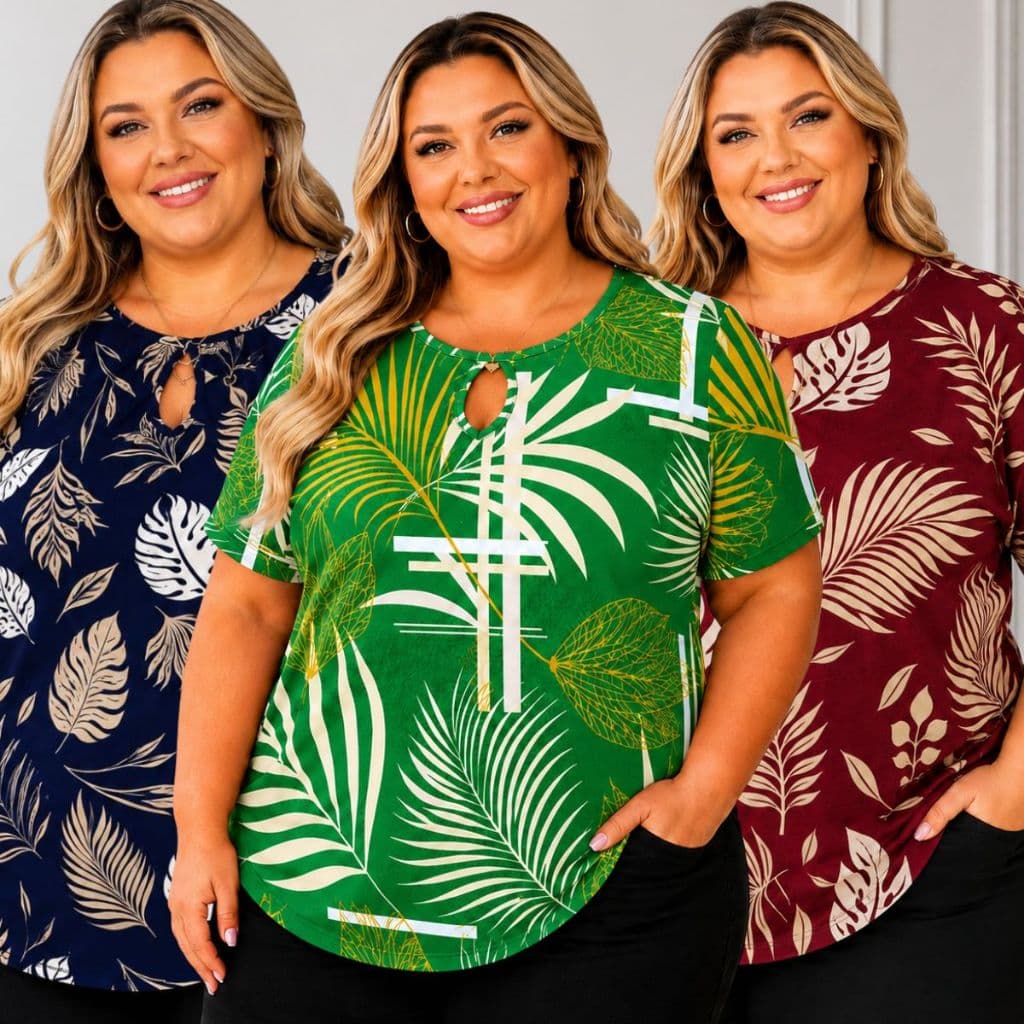 Blusa Feminina Plus Size Blusinha T-Shirt Curve G1 G2 G3