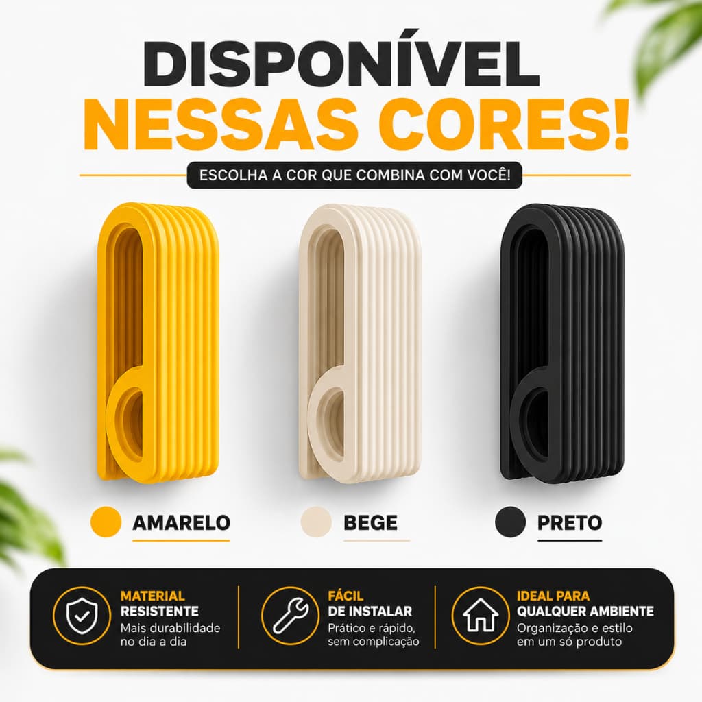 Kit 2 Suporte Porta Toalha De Rosto Gancho Fixação Premium Casa Decoração  Lavabo Banheiro Branco Preto Amarelo