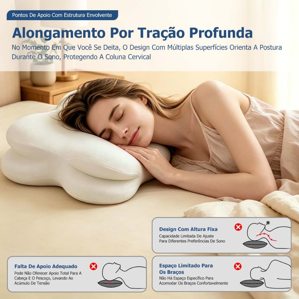A Travesseiro Ortopédico Espuma HiperSoft Macio, almofada ergonômica nuvem macia espuma memória