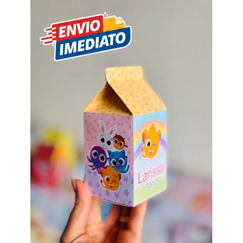 30 Caixinhas Milk Personalizada Com Nome  Festa Bolofofo Rosa