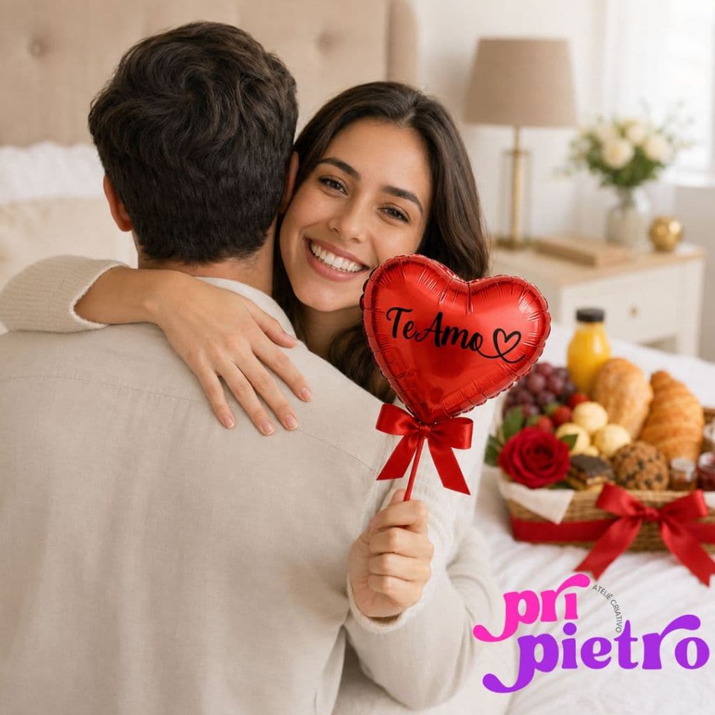 Kit 15 Adesivos de Vinil Te Amo para Balão Bubble e Cesta de Café da Manhã Lembrancinha Decoração