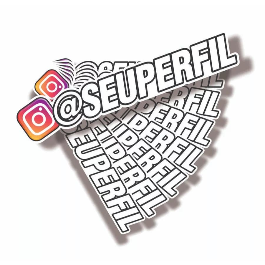 Adesivo personalizado com seu @ Insta Branco ou Holográfico para Carro Moto Notebook Capacete Bike Resistente Sol/Chuva