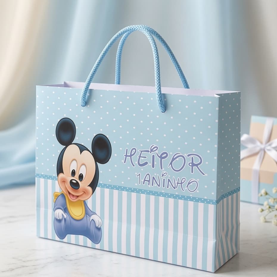 Sacolinha Personalizada  Mickey Baby