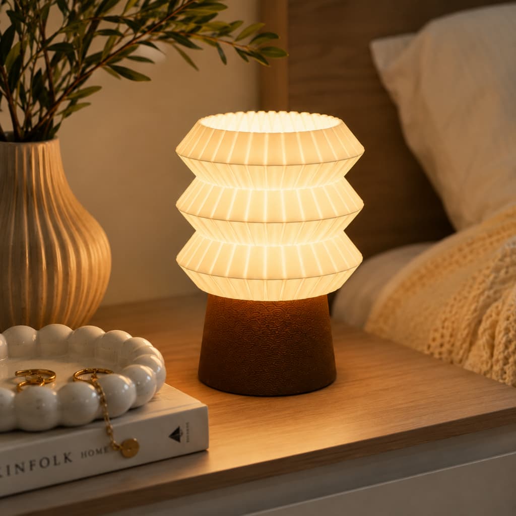 Luminária de Mesa LED USB Abajur Decorativo Quarto Cabeceira Sala Luz Quente Moderna Nara