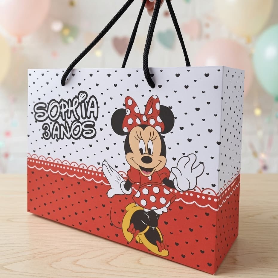 Sacolinha Personalizada Minnie Vermelha