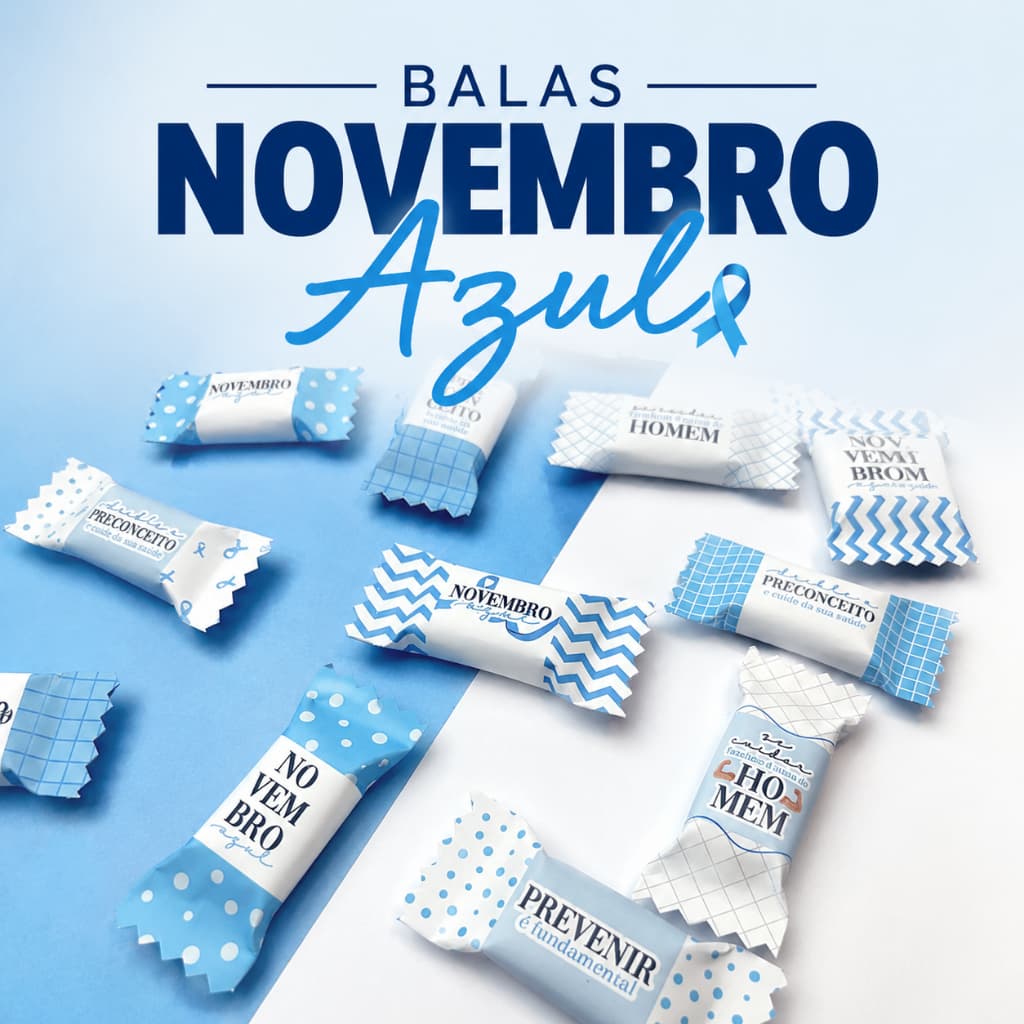 Balas Personalizadas Novembro Azul 💙 Conscientização com um toque de carinho!