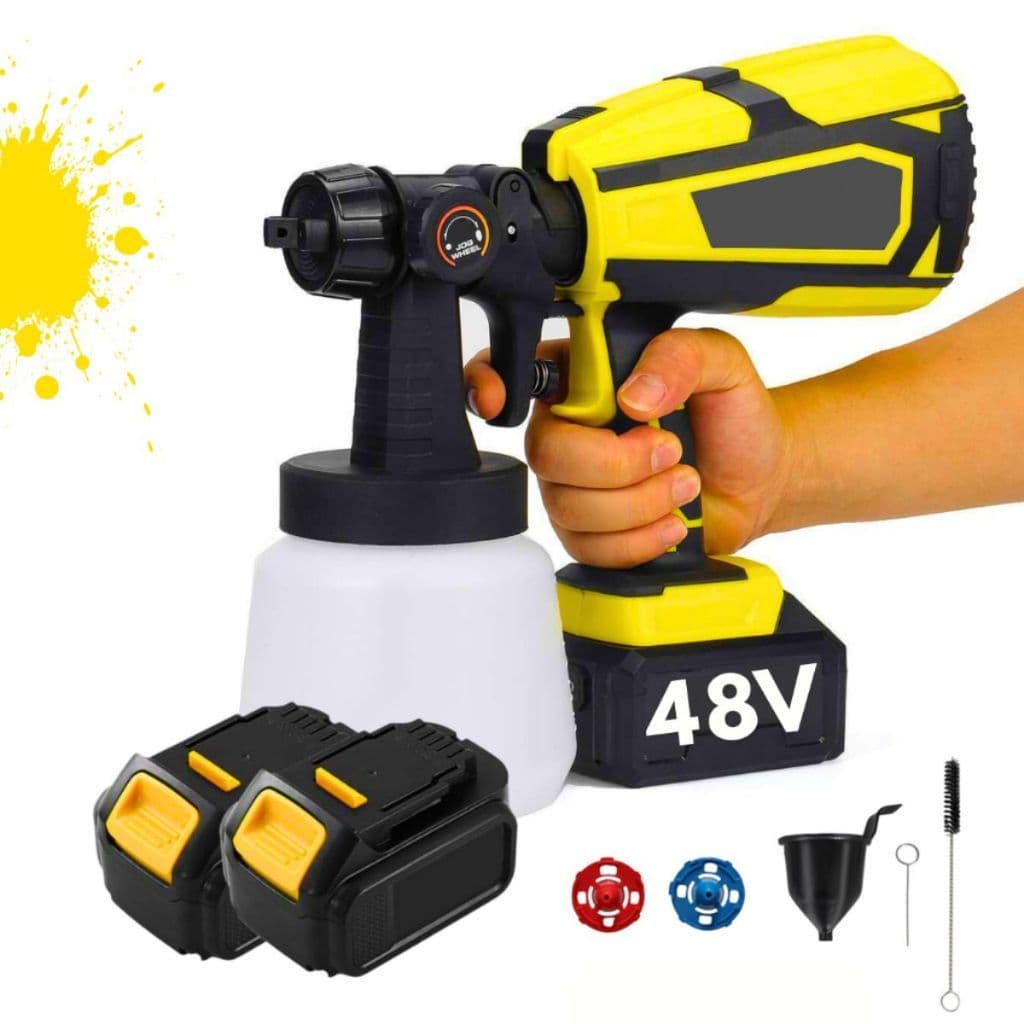 Pistola de Pintura Pulverizador de Tinta 2 Baterias 48v Spray Portátil Elétrico.