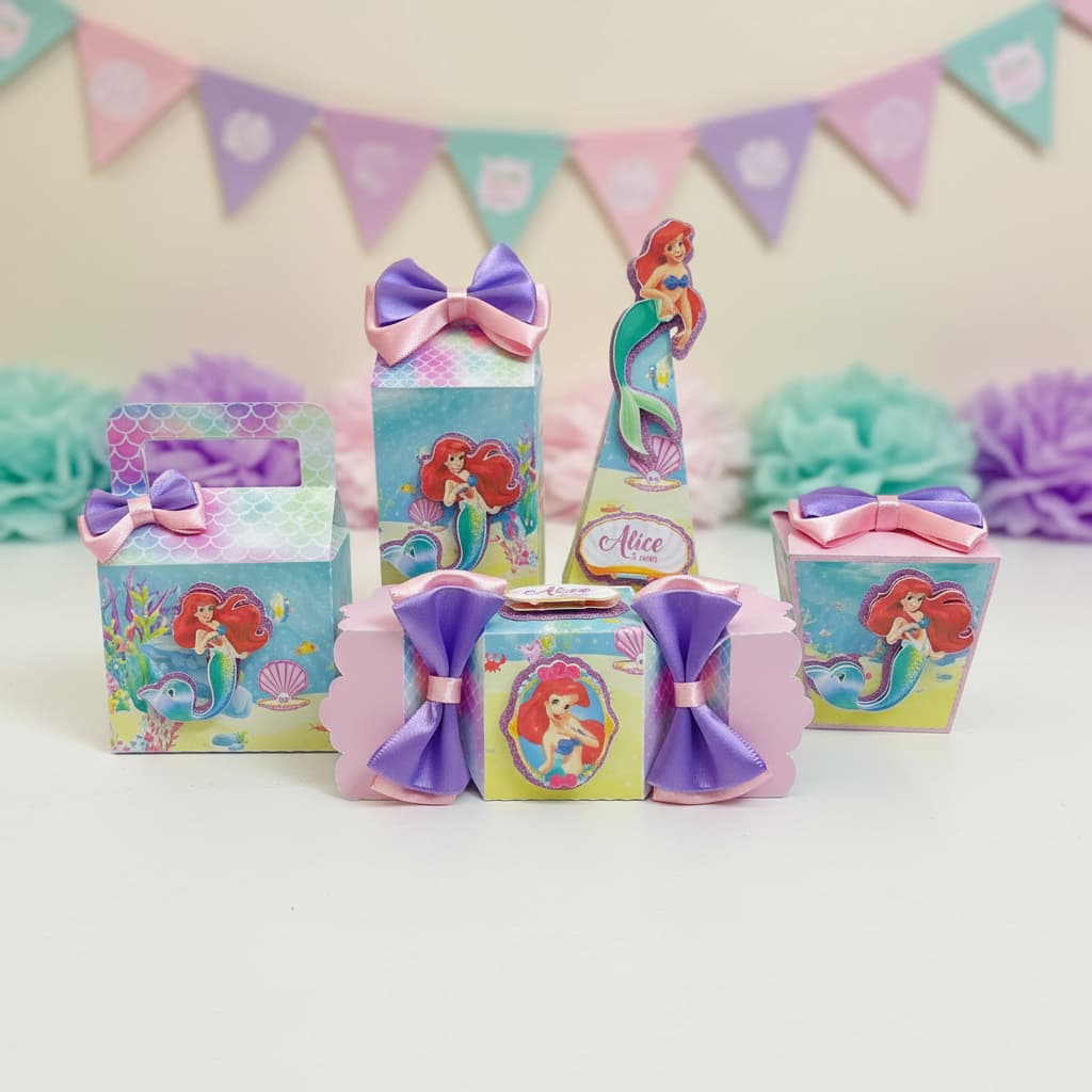 Kit Festa Personalizdo 3D Lembracinha Decoração Pequena Sereia