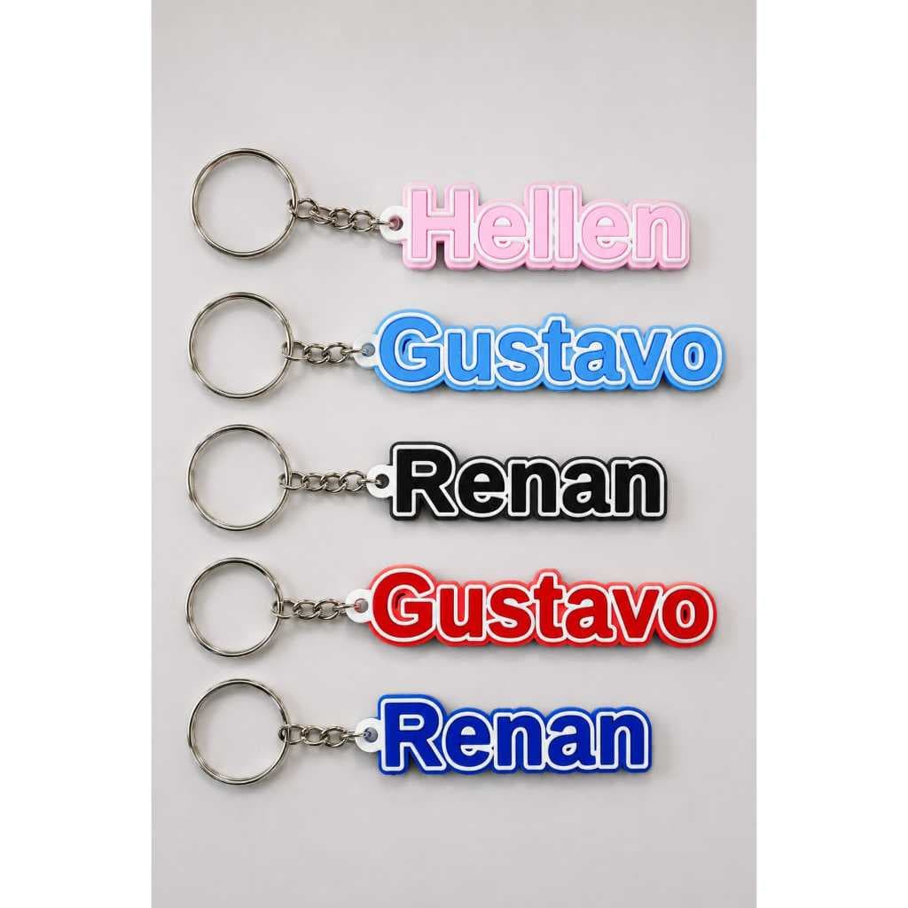 Kit Chaveiros Personalizados com Nome 3D | 5 e 10 Unidades | Lembrancinhas