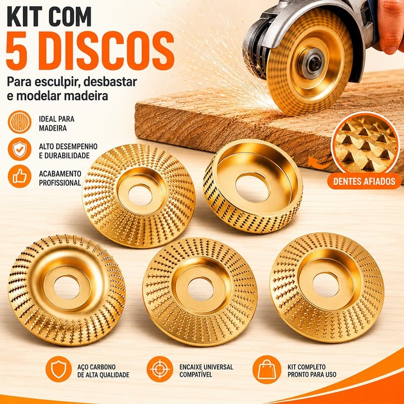 Disco lixador desbaste 100mm madeira, diâmetros internos 16/22mm, acessório para esmerilhadeira angular