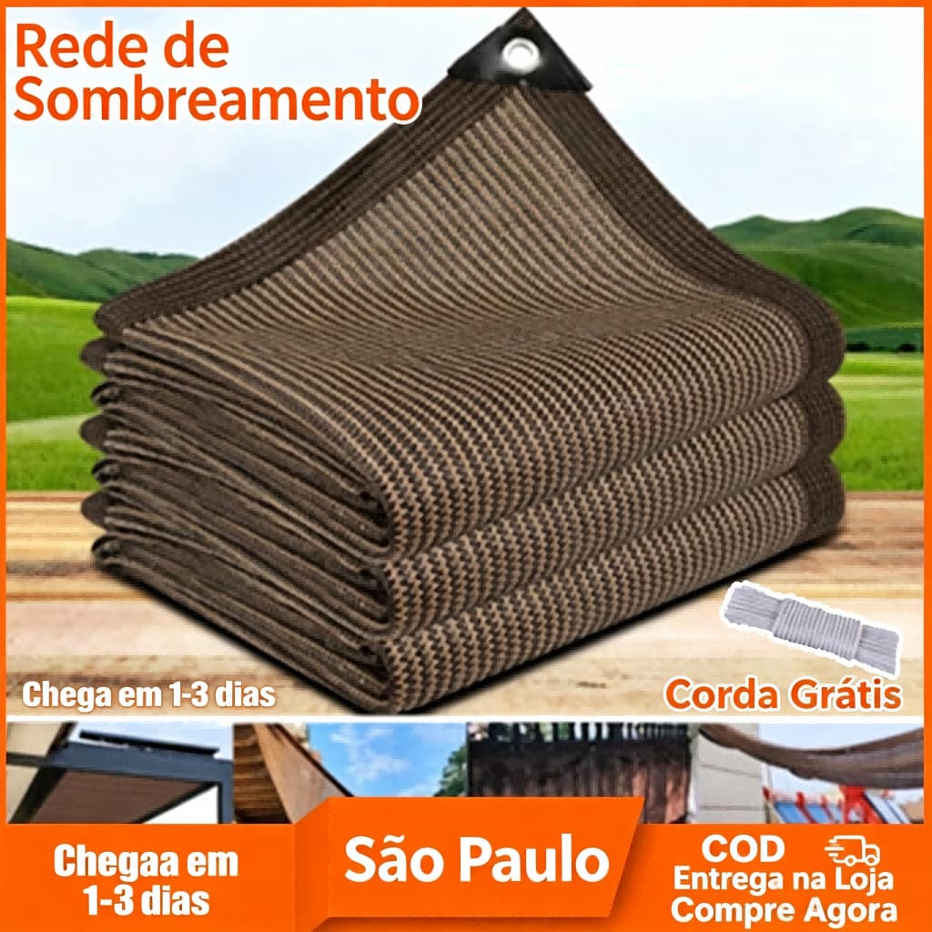 Tela Sombrite 98% Alças Reforçadas Toldo Garagem Piscina Sombreamento Eficiente Proteção Térmica