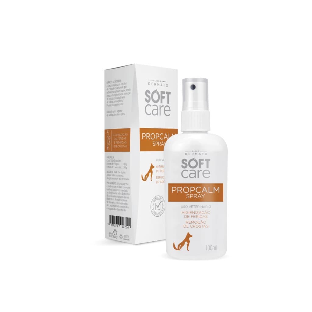 Propcalm Spray Soft Care 100ml | Higienização da Pele para Cães e Gatos