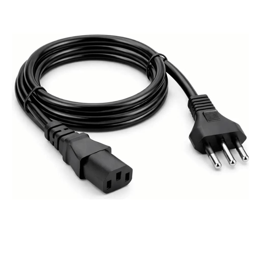 Cabo De Força Tripolar 2p+t Iec C13 Para Pc Monitor Impressora 1,5m Metros Padrão Brasileiro Bivolt 110v 220v Cabo Energ