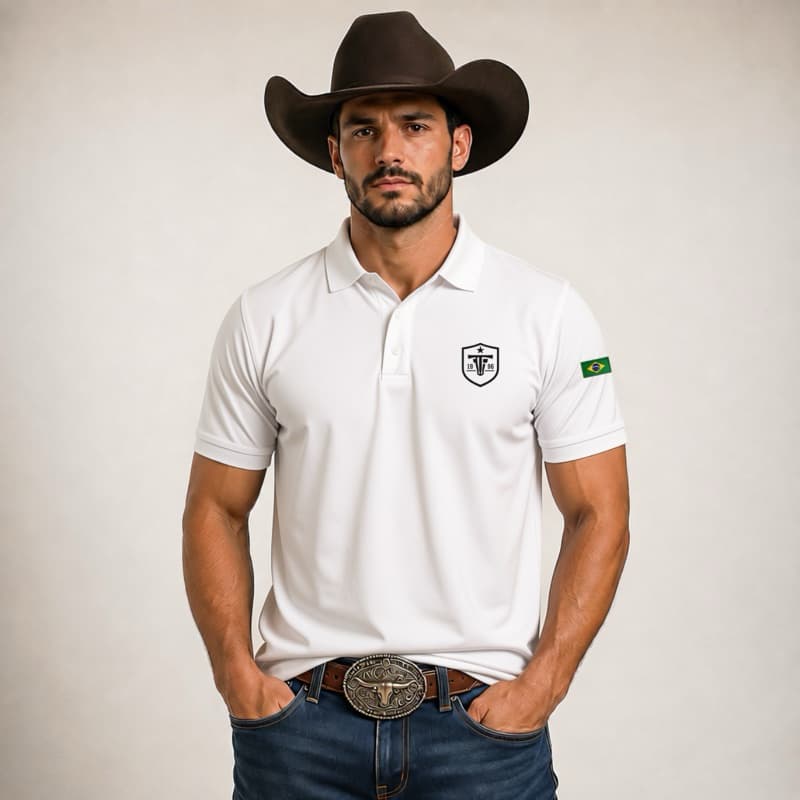 Camiseta Country Camiseta Polo Escudo TF Masculina Camiseta Camisa Trabalho blusas Masculinas