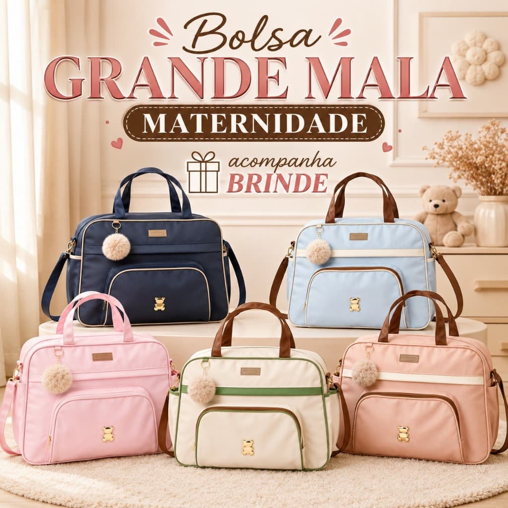 Bolsa Grande Maternidade Acompanha BRINDE