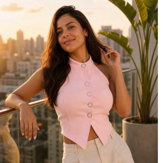 Colete Cropped Neoprene Minimalista Feminino | Tendência Aesthetic 2026 — Tam Único 36-42 ludy