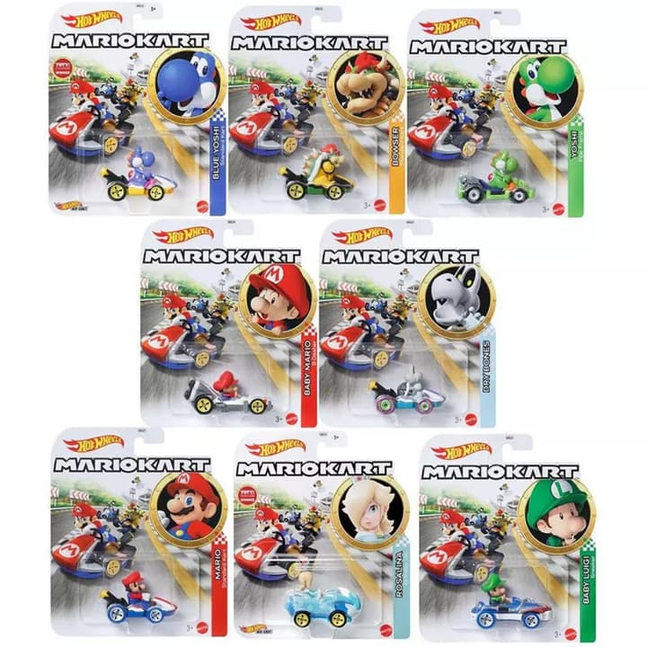 Carrinho Super Mario Kart Hot Wheels | Mattel Original | Mario Luigi Rosalina Peach Bowser Jr. | Escolha!