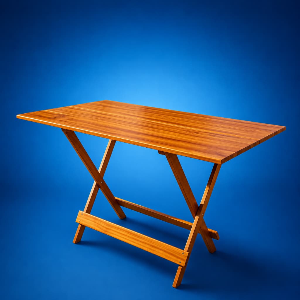 Mesa 120x70 Dobrável Madeira Maciça Bar Restaurante
