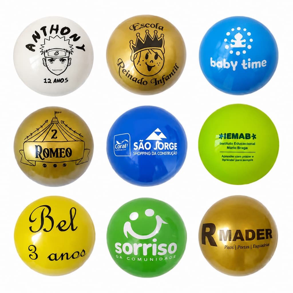 Kit Com 70 Bolas  Personalizadas 35Cm Grande Para Lembrancinhas bolas De Vinil Grande Personalizadas