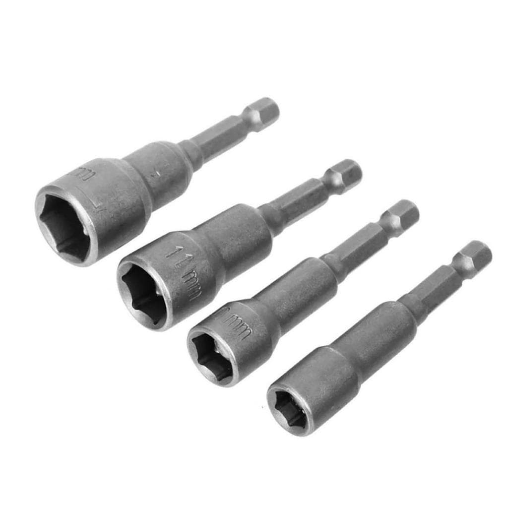 Kit Jogo 4 Soquete Bits Canhão Parafusadeira 8 10 11 13mm Magnetico Top