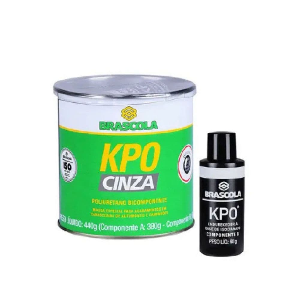 Cola KPO Cinza Brascola 440g Poliuretano Bicomponente Alta Resistência para Caminhões e Carrocerias