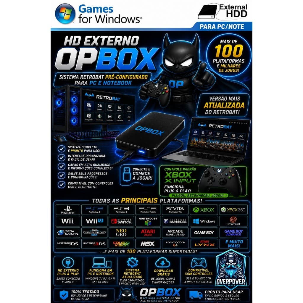 HD GAMES PC NOTEBOOK OPBOX - BAIXA GAMES DIRETO DO HD