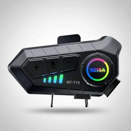 Intercomunicador Para Capacete Moto Seisa Mt-y10 Com Luz Rgb