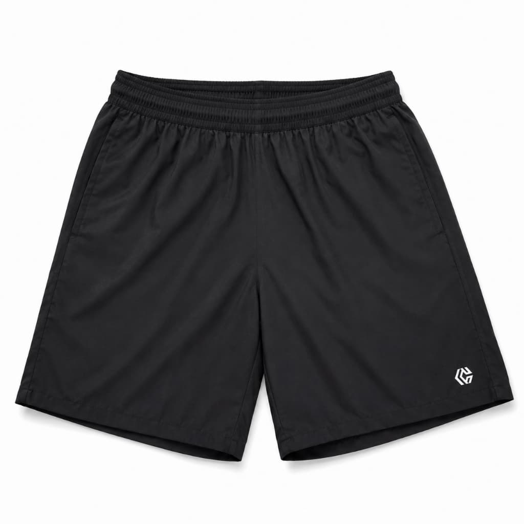 Short Dry Fit Tactel Masculino Preto Com Bolso Academia Corrida Fitness Esportivo Praia Casual Treino