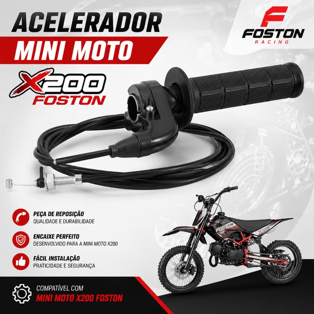 acelerador para mini moto cross x200 foston