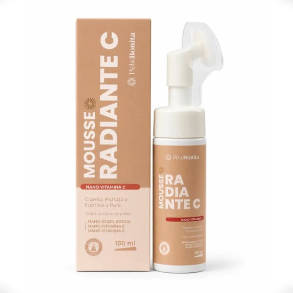Mousse Radiante Facial Vitamina C 150ml Espuma De Limpeza Pele Bonita Clareador Manchas Vitamina C Carlinhos Maia